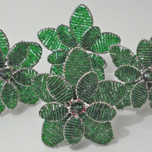 Green Bead Flower Napkin Rings
