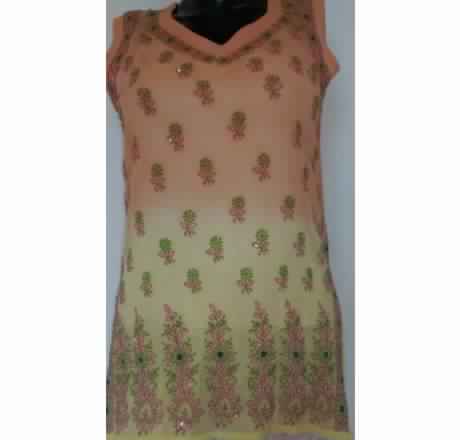 KIA YELLOW GEORGETTE WITH SEQUINS TOP