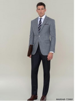 Grey Cotton Self Suit