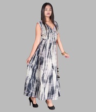 Women girl cotton multi color long maxi style dress