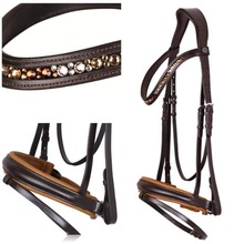 Brown Luxury Colorful Genuine Leather Horse Bridle