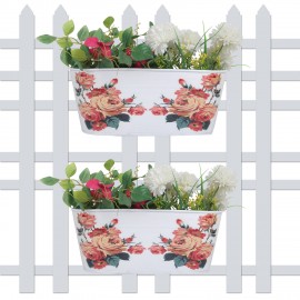 Printed Railing planters in White