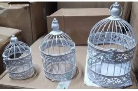 Wonderland Bird cage sets in metal- round set of 3