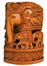 CMT ARTS Sandalwood Elephant Carving, Style : Feng Shui