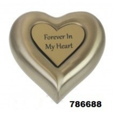Brass Heart Shape Metal Cremation Funeral Urn