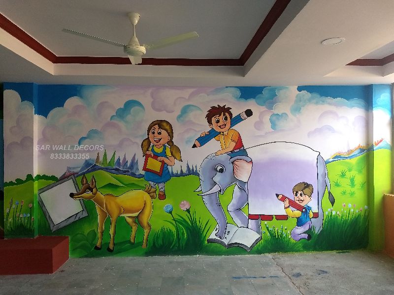 Cartoon Wall painting for play schools - Sky Max Arts Llp, Hyderabad,  Telangana