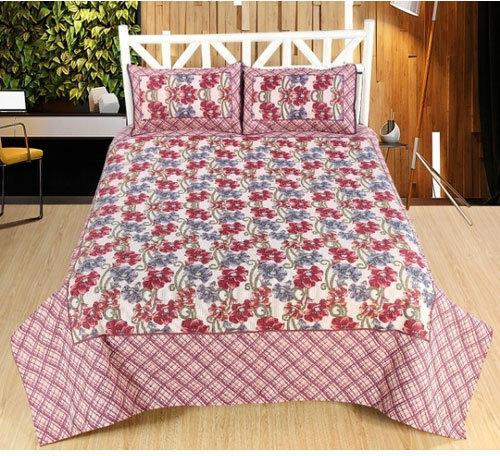 Colored Bed Sheet, for Home, Pattern : Printed