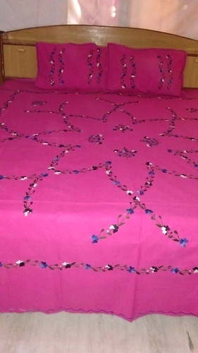 Embroidered Bed Sheet, for Home, Pattern : Printed