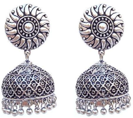 Oxidised Silver Jhumka, Occasion : Party