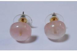Polished Pink Quartz Gemstone Earrings, Purity : 18-24C
