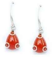 Polished Red Onyx Stone Earrings, Purity : 18-24c