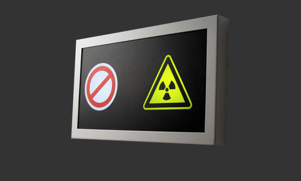 Recessed or surface mounted LED warning signs
