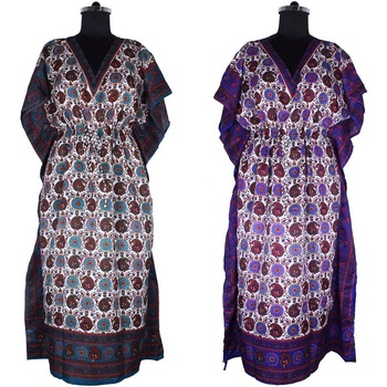 Silk Long Kaftan, Design : Sleeveless