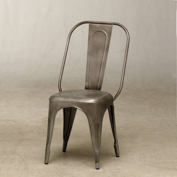 Vintage iron metal cello design dining chair