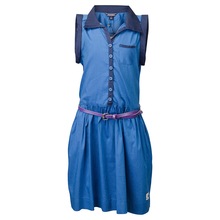 Navy Blue Lining With Adjustable Belt Girls Dress