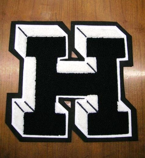 3d H letter patch