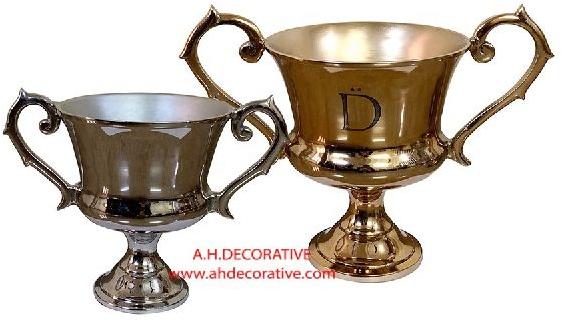 Gold and Silver Metal Flower Urn