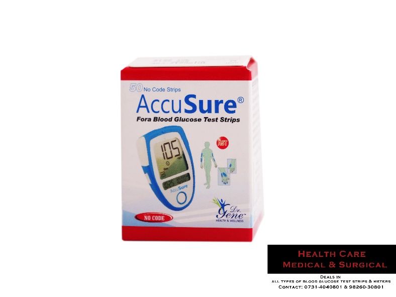 AccuSure Blood Glucose Test Strips, for Clinical