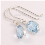 Natural BLUE TOPAZ Oval Gemstones Earring