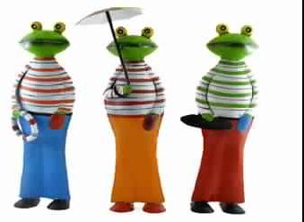 Set of 3 decorative frogs