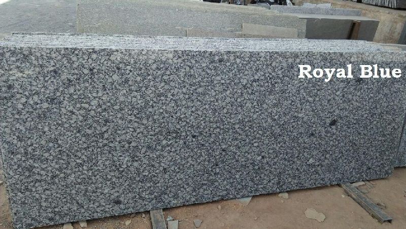 Polished royal blue granite slab