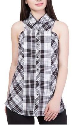 Cotton Checked Ladies Sleeveless Shirts, Occasion : Casual