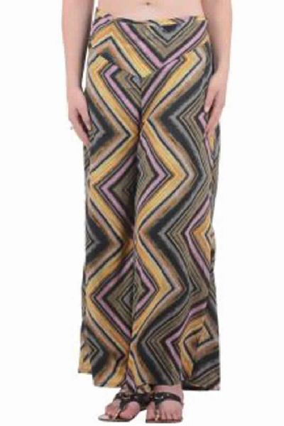 Printed Solid Color Georgette Palazzo