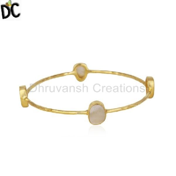 Pearl Gold Plated Brass Fashion Stackable Bangle