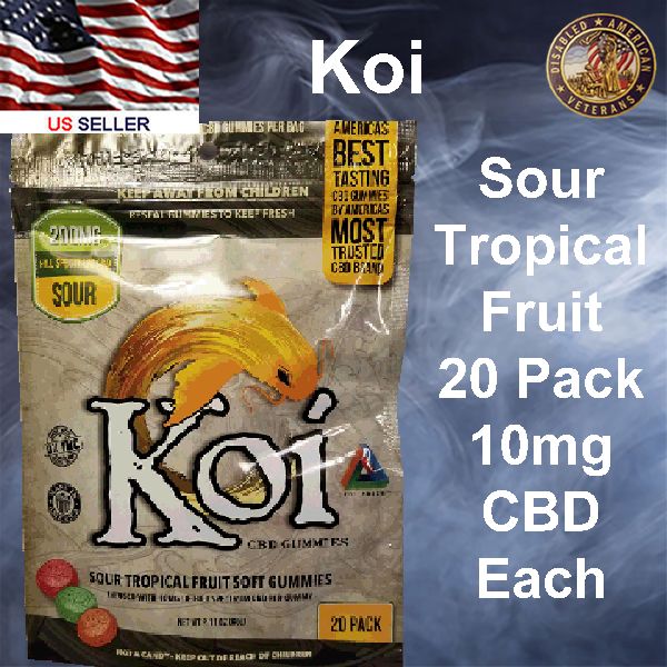 KOI CBD Sour Tropical Fruit 20 Pack 10mg