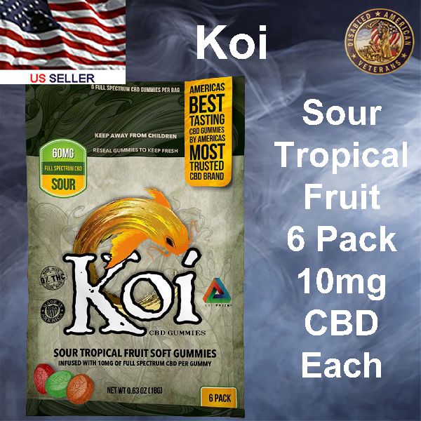 KOI CBD Sour Tropical Fruit 6 Pack 10mg