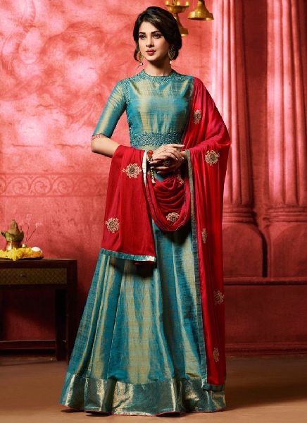 Embroidered Silk Fancy Banarasi Suits, Feature : Anti-Wrinkle, Easily Washable, Impeccable Finish