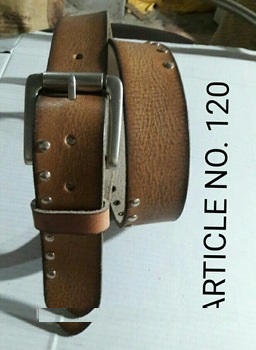 HAMDIA Copper Leather Belt, Color : Black Brown