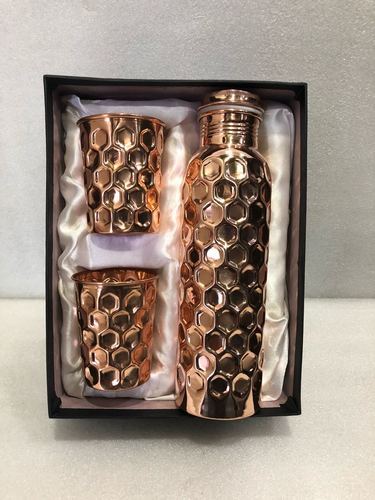 Designer Copper Printed Water Bottles, Packaging Type : Paper Box
