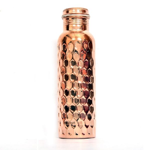 Hammered Copper Water Bottle, Packaging Type : Paper Box