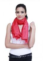 RED SOLID SELF VISCOSE STOLE