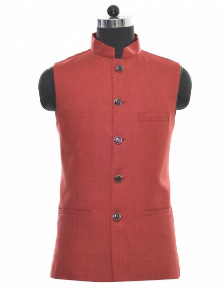 Waist Coat Polyester Cotton Party Wear Regular fit