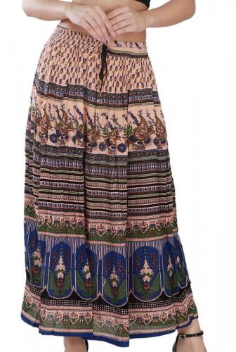 BOHEMIAN STYLE MID WAISTED PRINT SKIRT