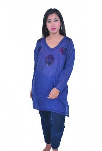 INDONESIAN CASUAL KURTI TUNIC TOPS, Style : Embroidery Work