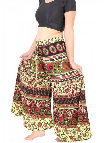 PRINTED HIGH WAISTED WIDE LEG PANTS