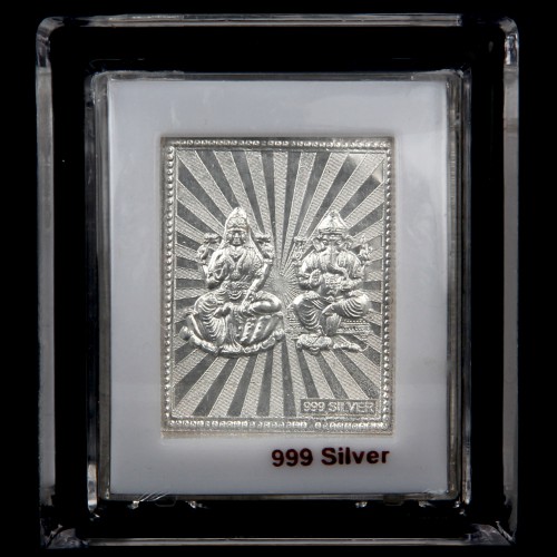 999 Silver Lakshmi Ganesh Frame