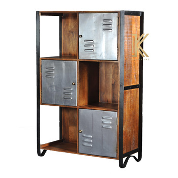 Wooden Industrial Bookcase