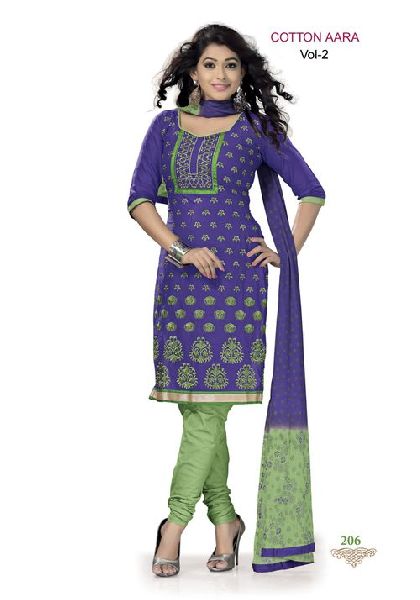 Non-Stitched Plain Stylish Cotton Salwar Suit, Size : M, XL, XXL, XXXL