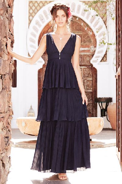 ADRIFT PLEATED MAXI DRESS