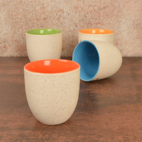 Ceramic White Matt Kullad Set-Set