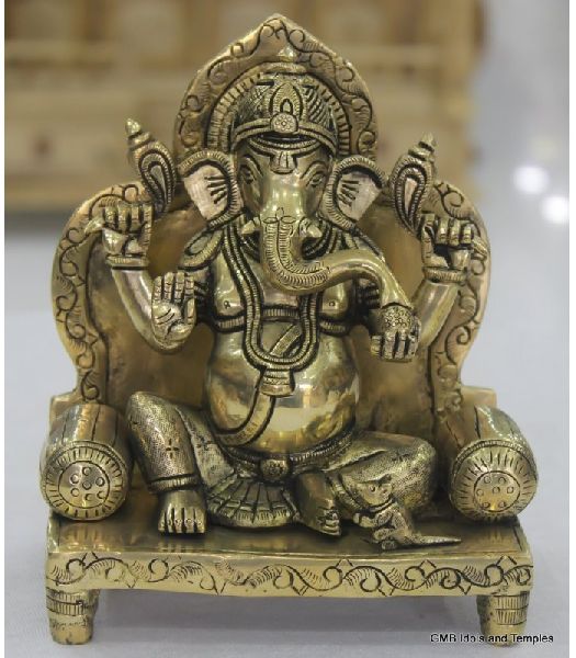 Brass Murti Of Lord Ganesha By Gita Murti Bhandar Brass Murti Of Lord Ganesha Brass Ganesh 6020