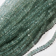 Aquamarine faceted rondelle gemstone beads