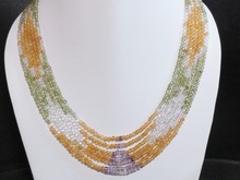 Multi strand gemstone necklace, Model Number : GB-260