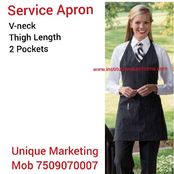 Printed Service Apron, Length : Thigh Length