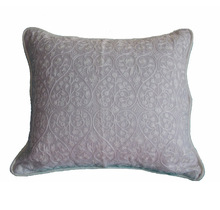 White Designer Embroidery Cushion Cover