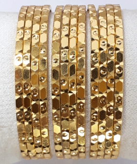 3Tone Diamond Gold Bangles